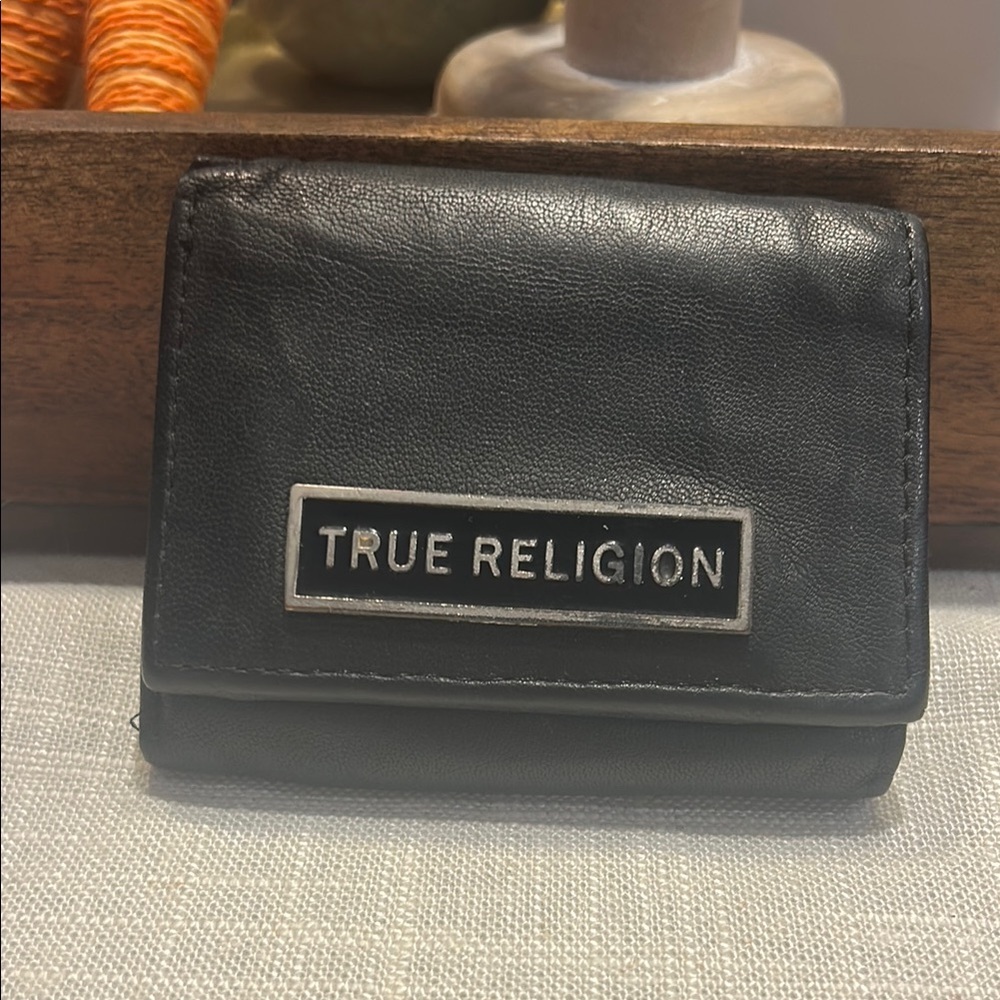 💥 2/$10 True Religion Black Tri fold Wallet RFID Protection